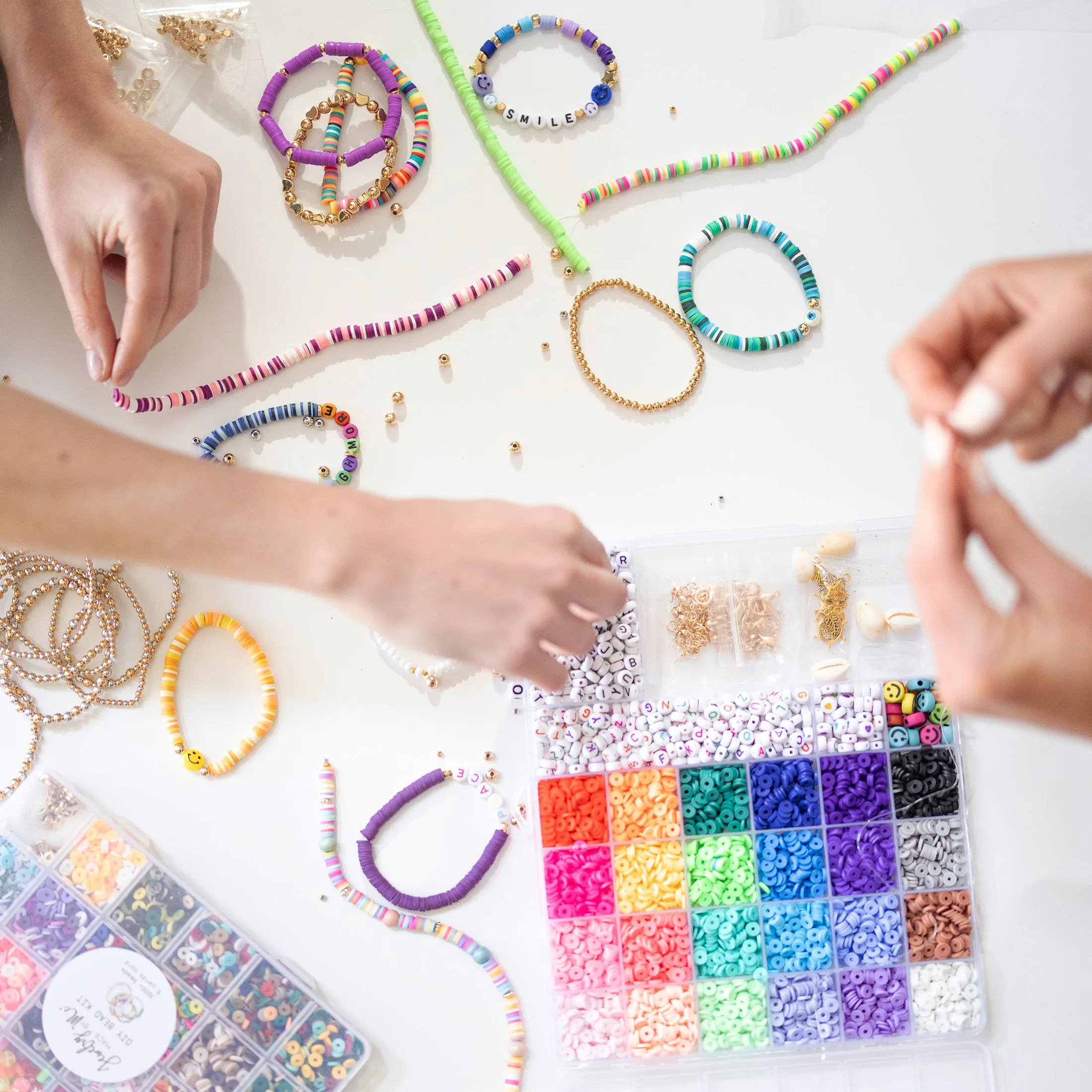 Multicolor Alphabets, Heishi, and Happy Faces Letter Bead, Charms, and findings Mega DIY Jewelry Kit