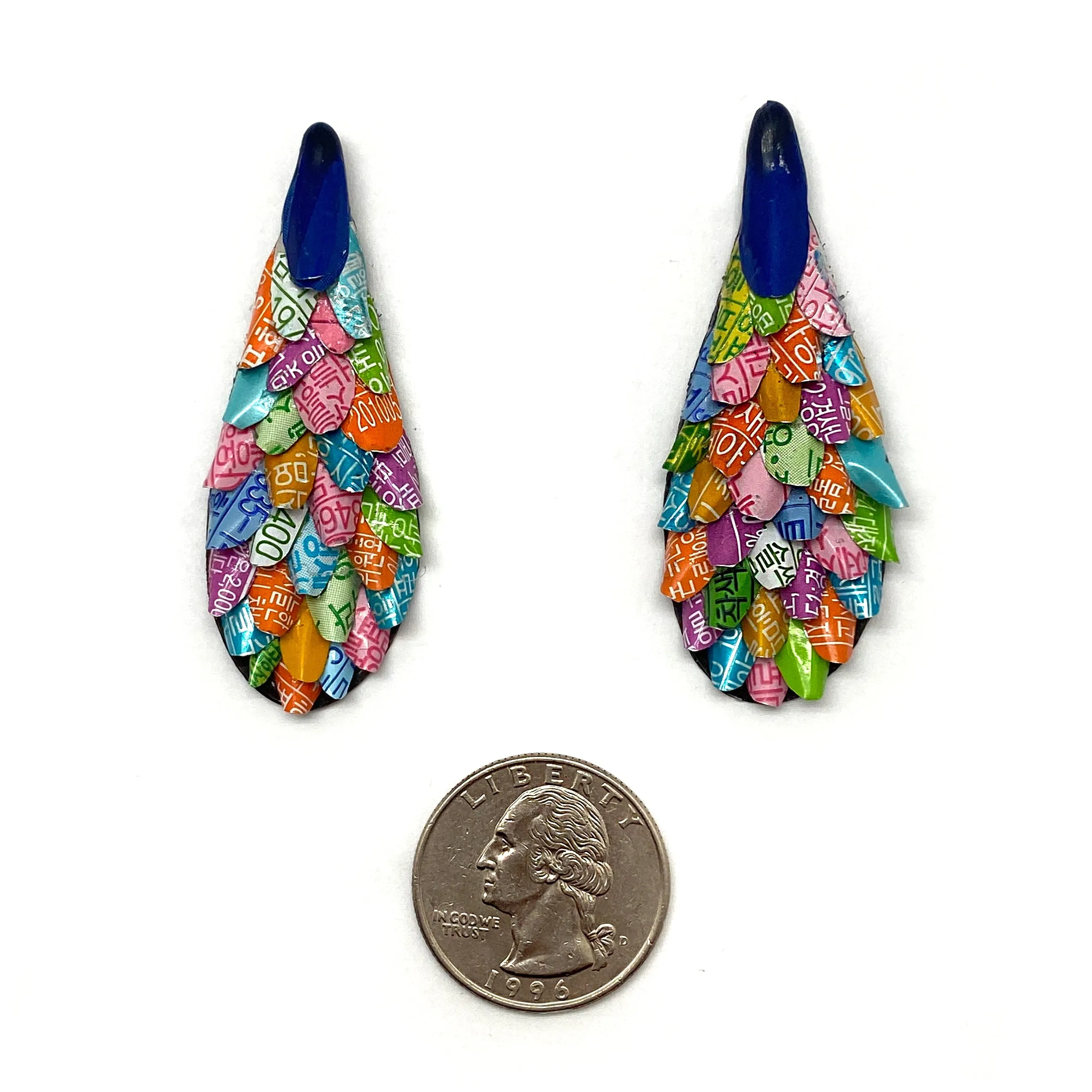 Multicolor Aluminum Tear Drop Post Earrings