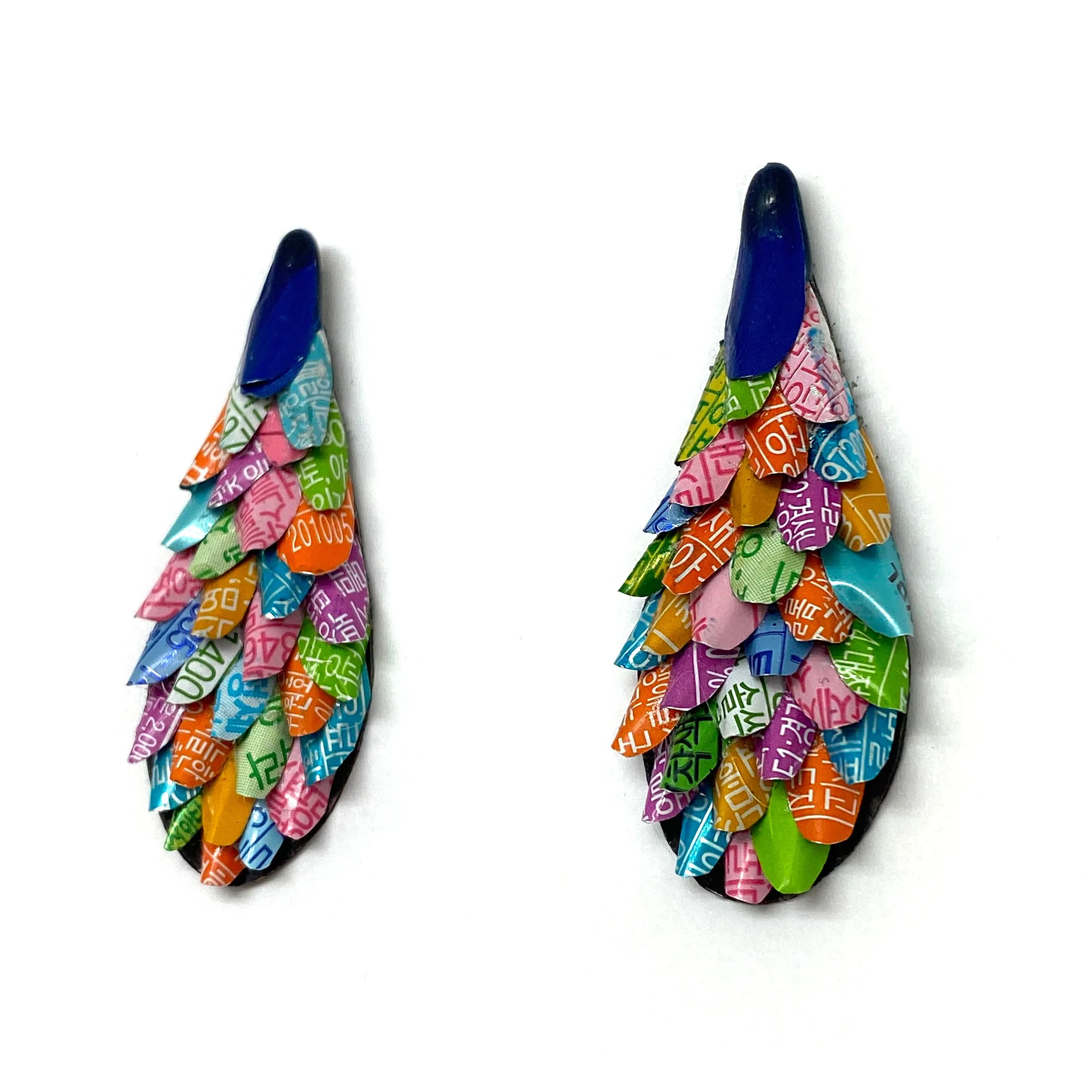 Multicolor Aluminum Tear Drop Post Earrings