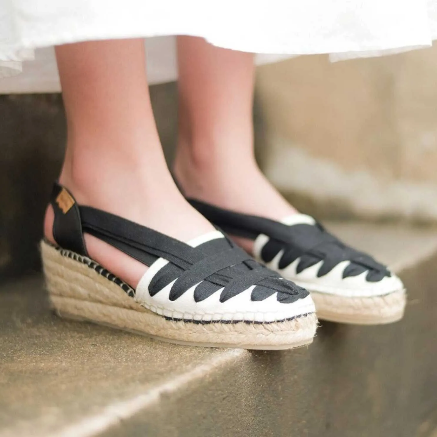 Multicolor Cotton Blend Wedge Espadrille for Women - Tracy-CU