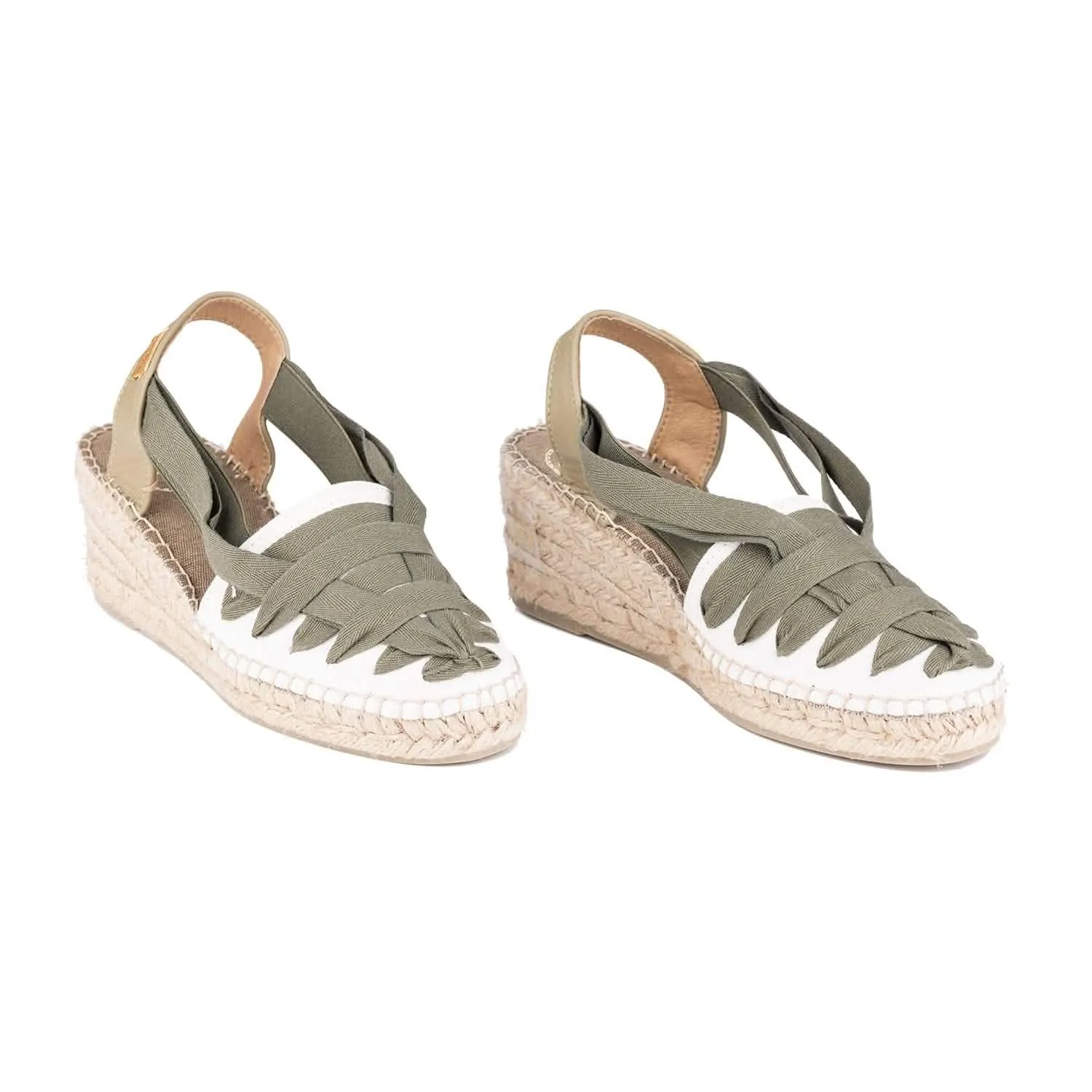 Multicolor Cotton Blend Wedge Espadrille for Women - Tracy-CU