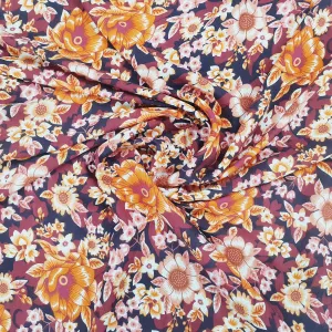 Multicolor Floral Print Semi Rayon Fabric