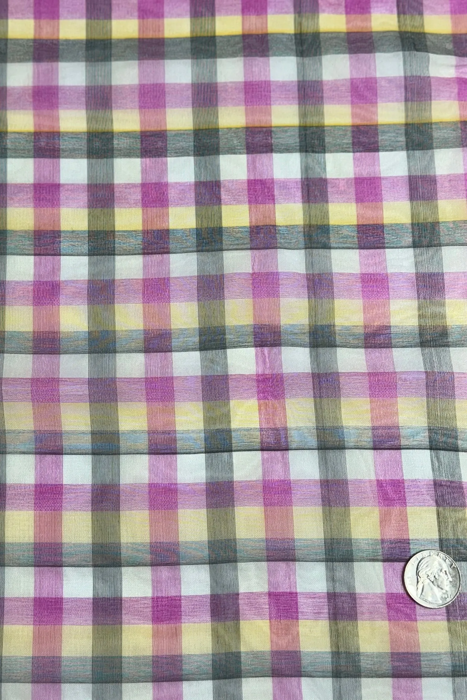 Multicolor Organza Plaids Fabric JM-5004/1073