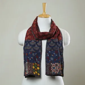 Multicolor - Patchwork Cotton Stole in Ajrakh Block Prints 39