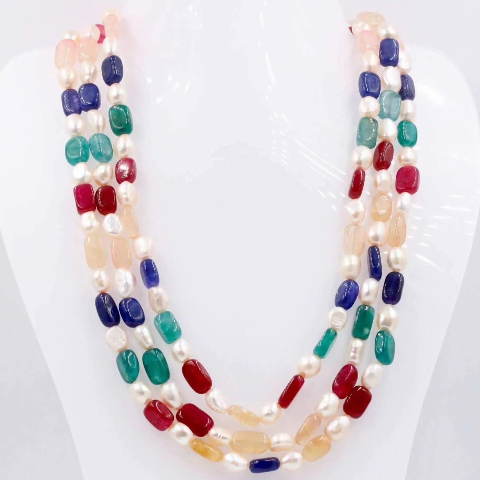 MultiColor Quartz w/ Fresh Water Pearl Necklace Natural Quartz w/ Fresh Water Pearl Necklace Layered Necklace w/ Quartz and FWP SKU 6143120