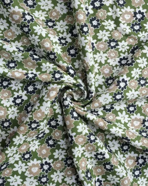 MULTICOLOR SMALL FLOWERS DESIGN PRINTED RAYON FABRIC