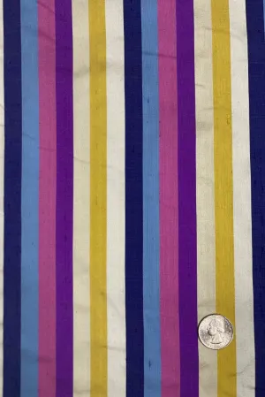 Multicolor Striped Silk Shantung 31 Fabric