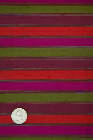 Multicolor Striped Silk Shantung 375 Fabric