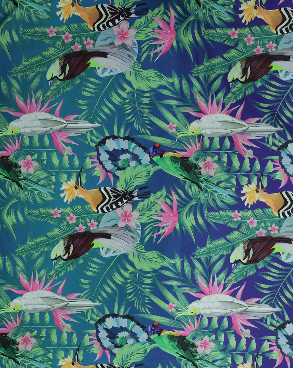 MULTICOLOR TROPICAL DESIGN DIGITAL PRINTED FABRIC