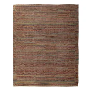 Multicolored Aurora Tibetan Modern Wool & Silk Rug - 12'3" x 14'9"