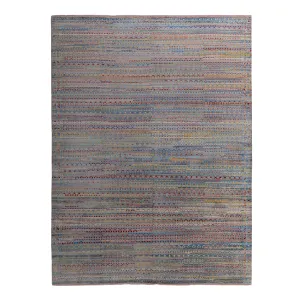 Multicolored Aurora Tibetan Modern Wool & Silk Rug - 8'11" x 12'1"