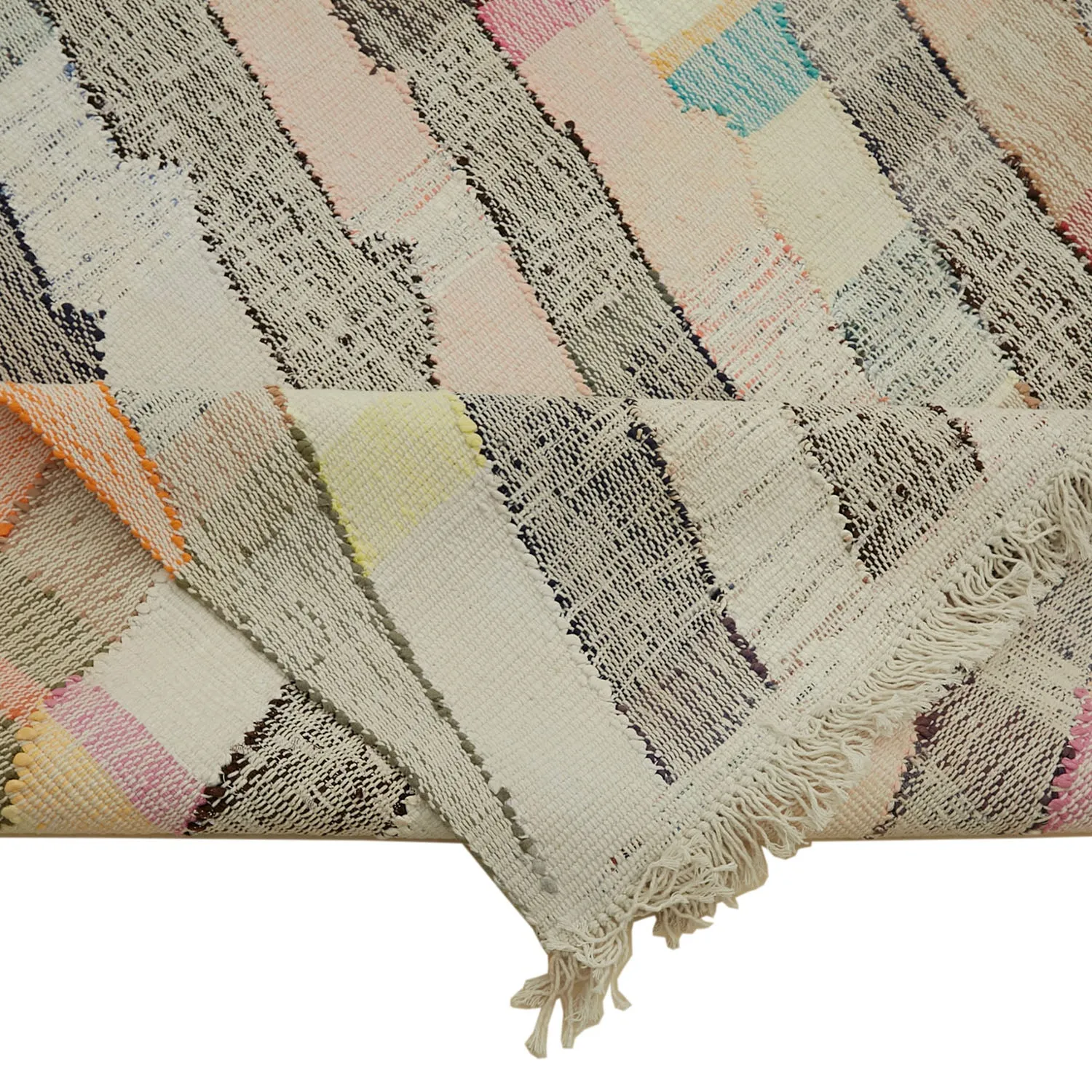 Multicolored Flatweave Wool Cotton Blend Rug - 10'7" x 13'5"