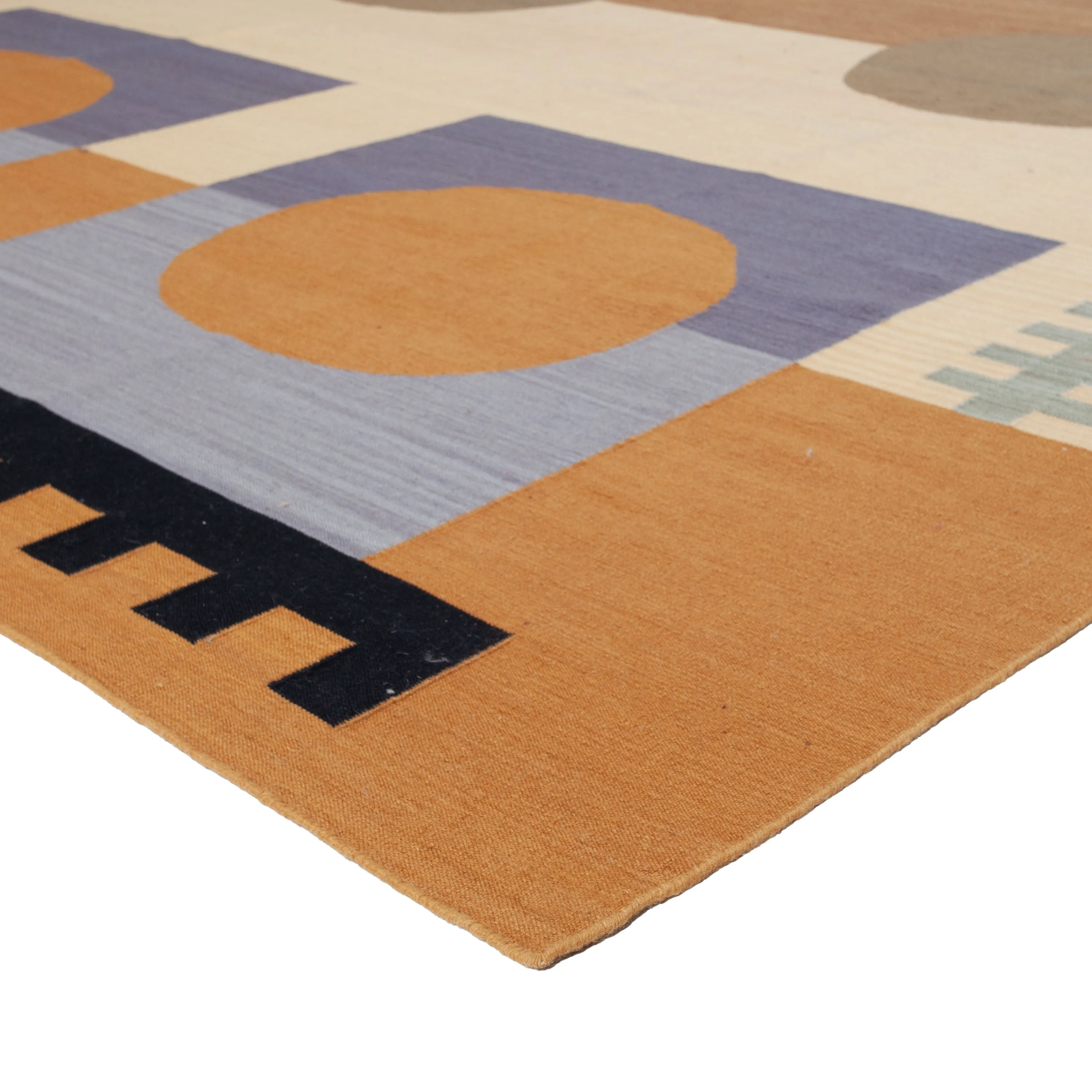 Multicolored Flatweave Wool Rug - 8' x 8'