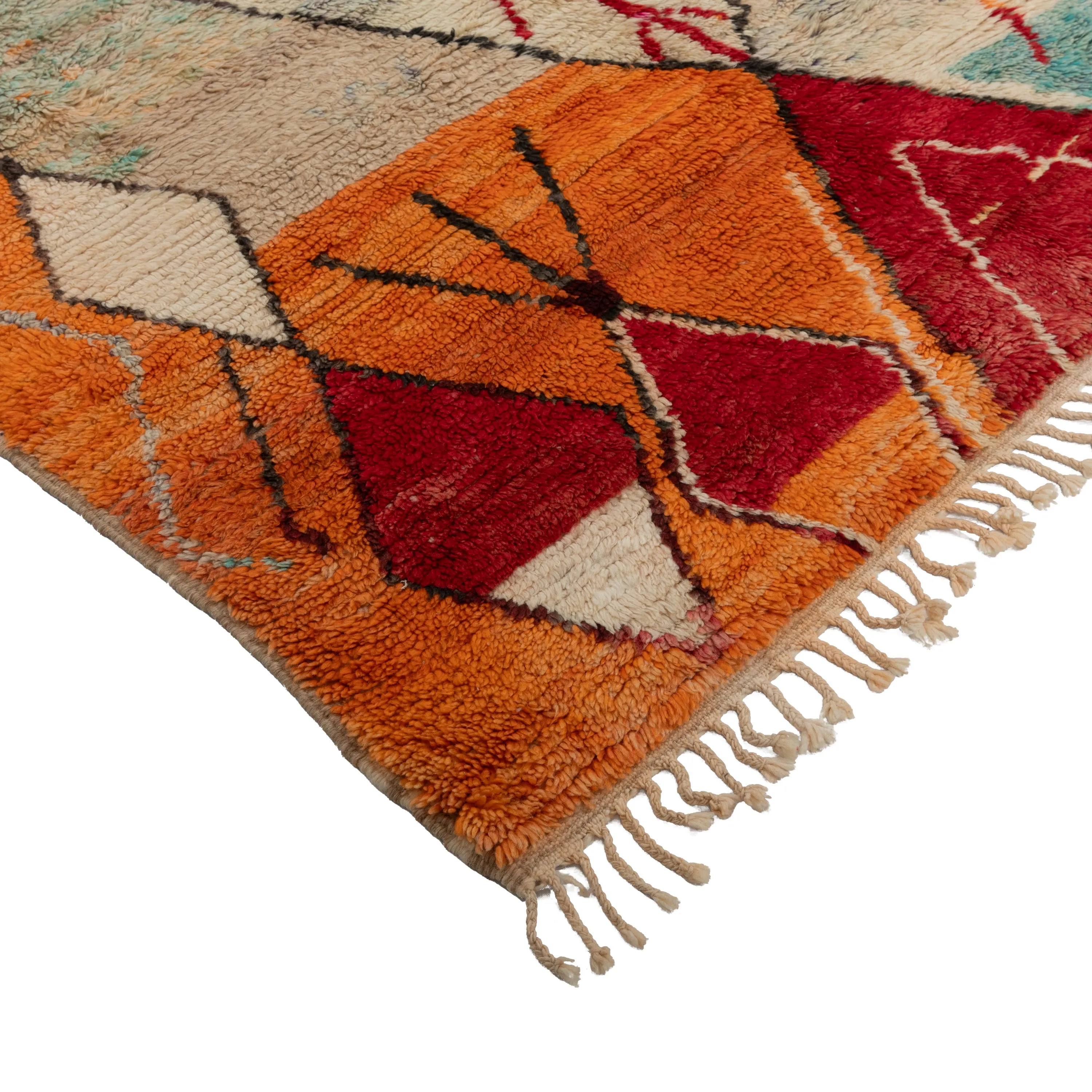 Multicolored Moroccan Berber Wool Rug - 6'3" x 9'2"