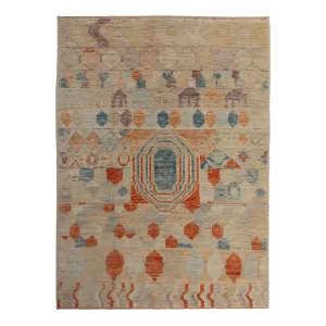 Multicolored Mosaic Wool Rug - 5'8" x 7'11"