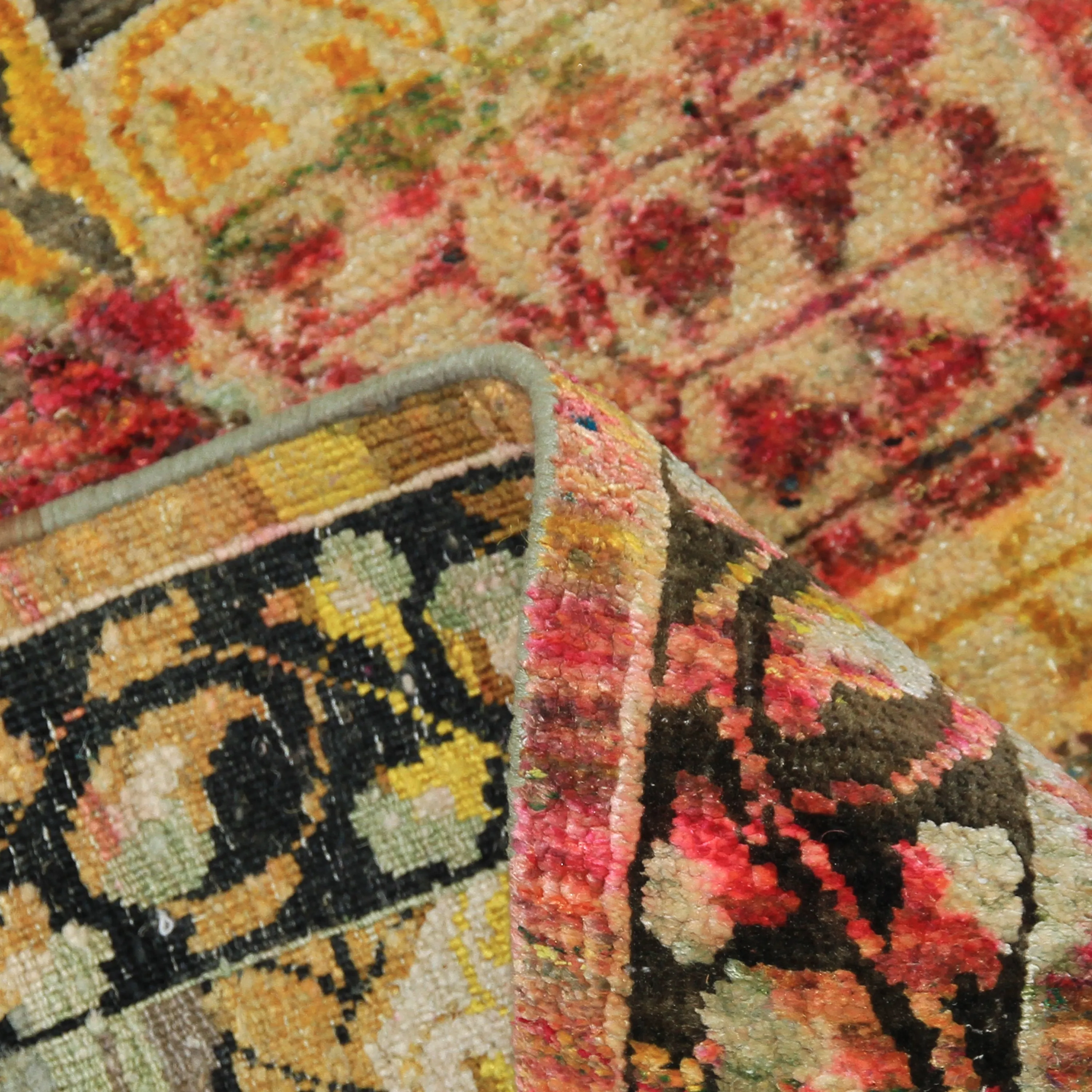 Multicolored Silk Wool Blend Rug - 7'9" x 10'2"