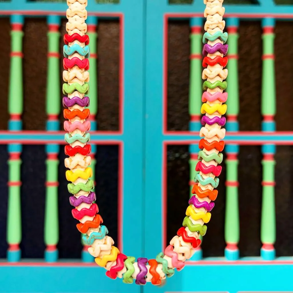 Multicolour Howlite Gemstone Wave Necklace