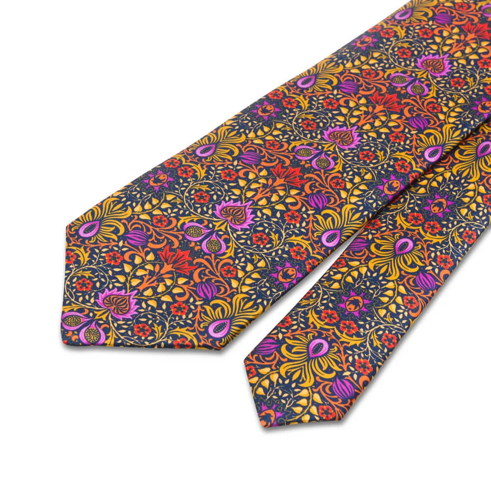 Multicolour Medieval Forest Duchesse Silk Tie