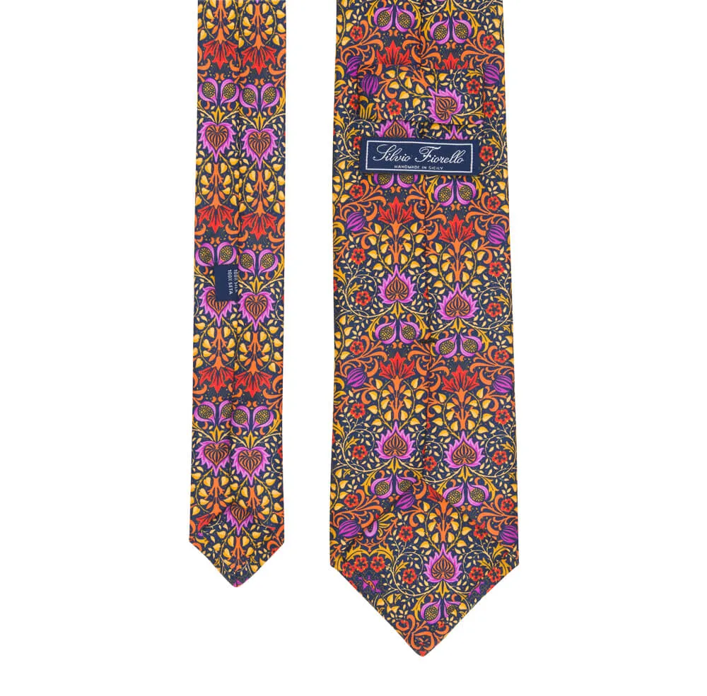 Multicolour Medieval Forest Duchesse Silk Tie