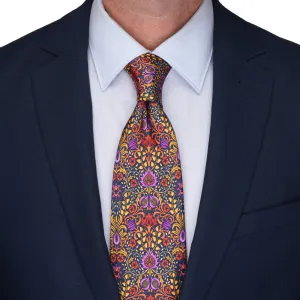 Multicolour Medieval Forest Duchesse Silk Tie