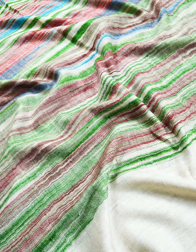 multicoloured striped pashmina stole 8490