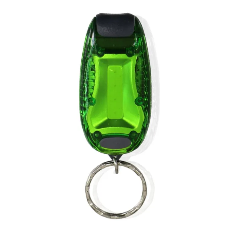 Multifunctional Portable Bicycle Taillight Helmet Light Running Warning Light Luminous Keychain (Green)