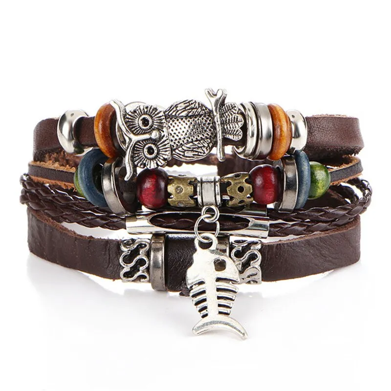 Multilayer Leather Braided Handmade Wrap Bracelets