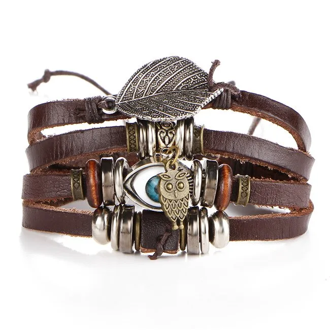 Multilayer Leather Braided Handmade Wrap Bracelets