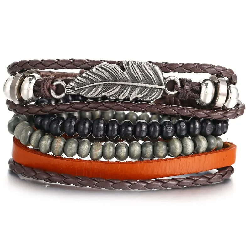 Multilayer Leather Braided Handmade Wrap Bracelets