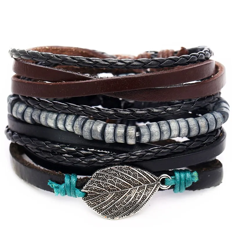 Multilayer Leather Braided Handmade Wrap Bracelets