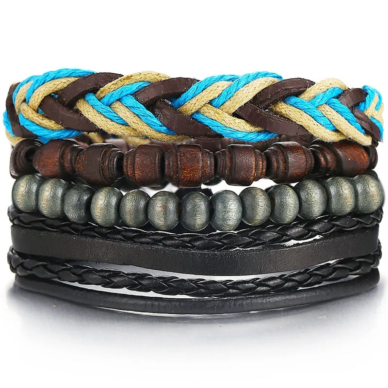 Multilayer Leather Braided Handmade Wrap Bracelets