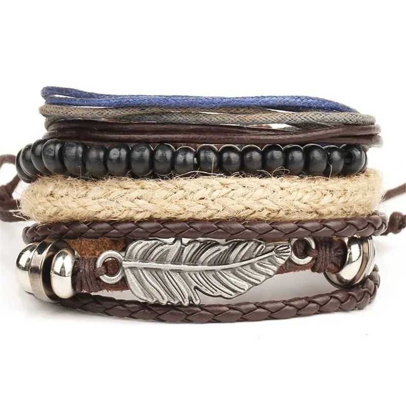 Multilayer Leather Braided Handmade Wrap Bracelets