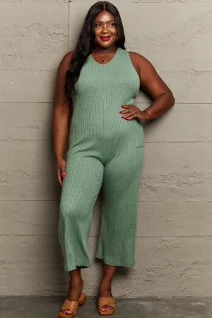 Multiway Rib Knit Jumpsuit - Sage