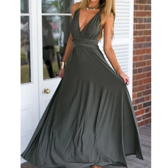 Multiway Wrap Convertible Boho Maxi Club Bandage Long Party Bridesmaids Dress