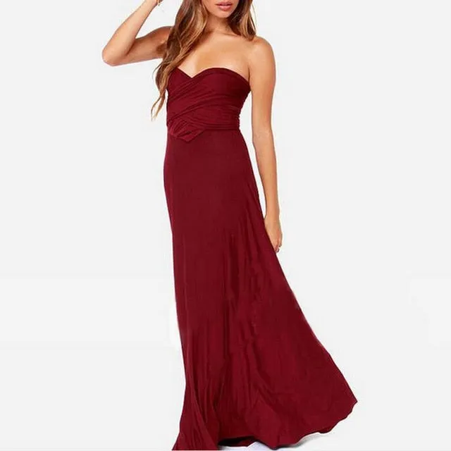 Multiway Wrap Convertible Boho Maxi Club Bandage Long Party Bridesmaids Dress