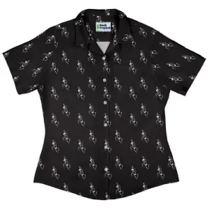 Munchkin Mr Bones Plain Black Curvy Button Up Shirt