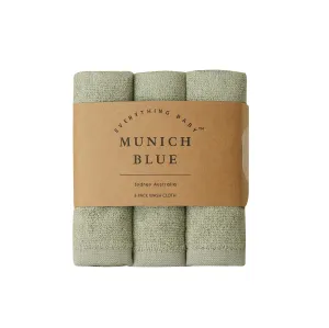 Munich Blue 3pk Face Washer - Mountain Sage