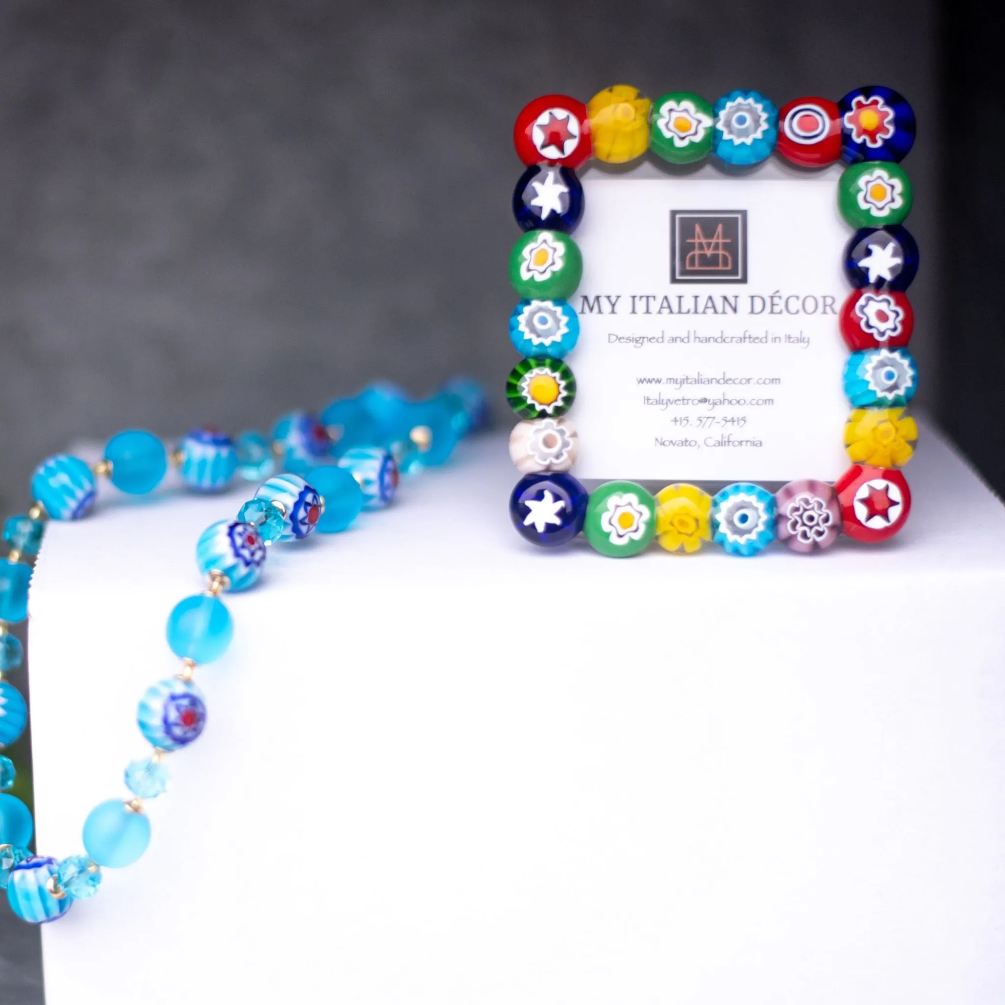 Murano Glass Millefiori Mini Photo Frame