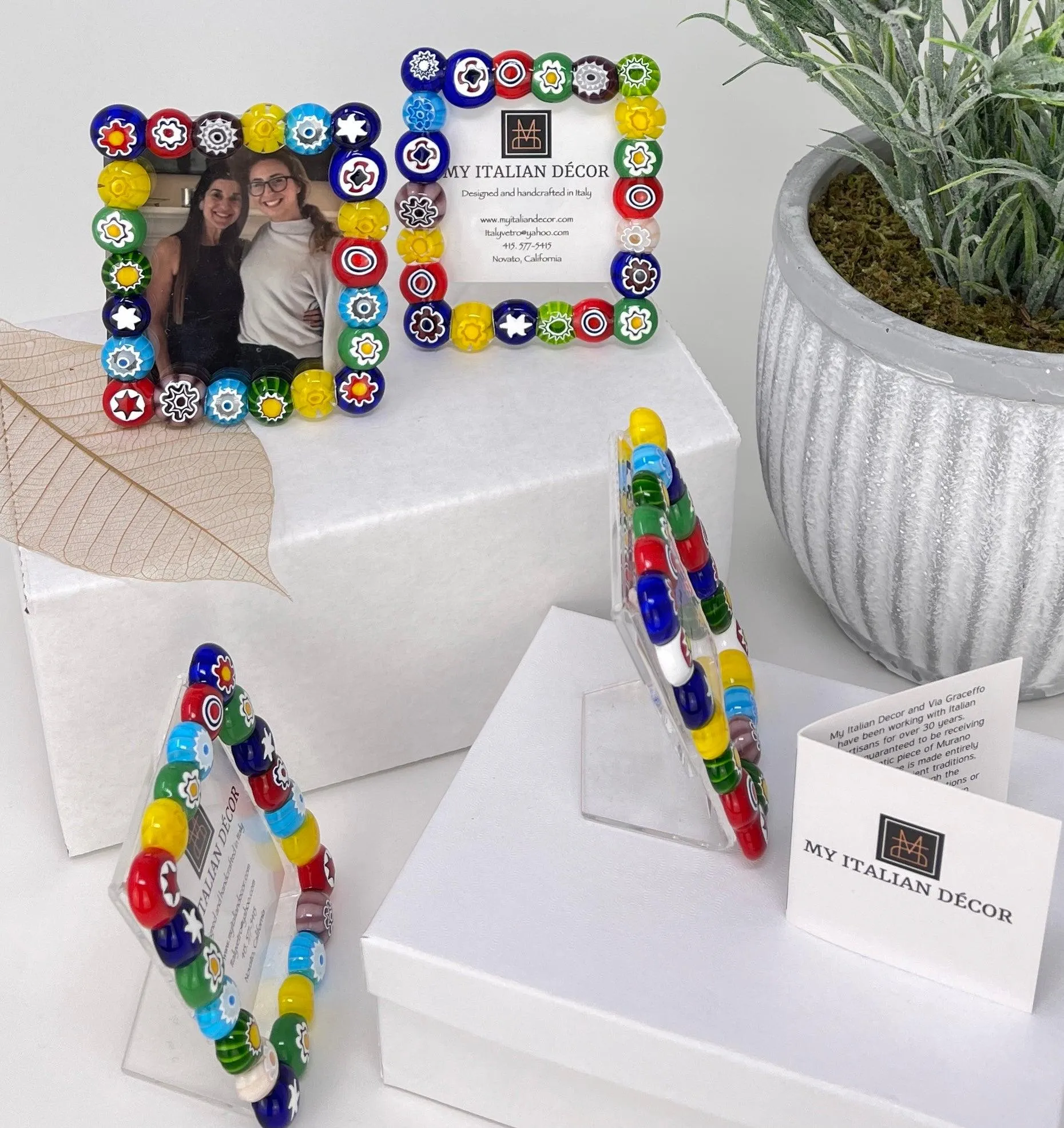 Murano Glass Millefiori Mini Photo Frame