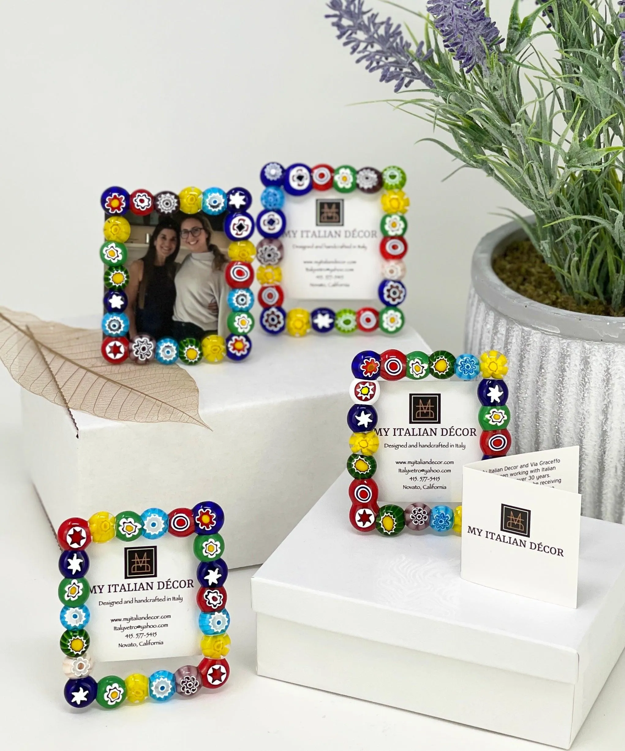 Murano Glass Millefiori Mini Photo Frame