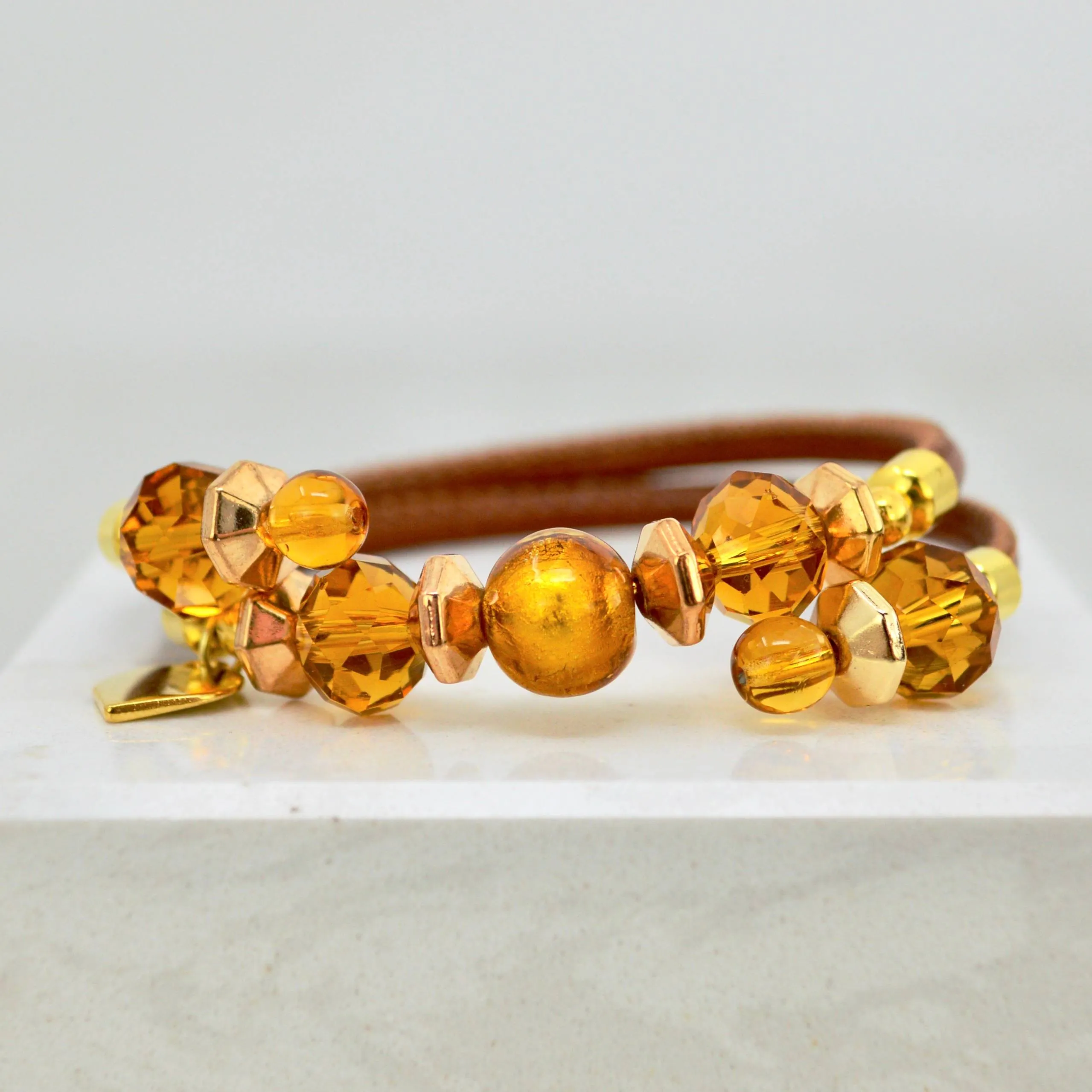 Murano Glass Rosella Beaded Bracelet, Made In Italy