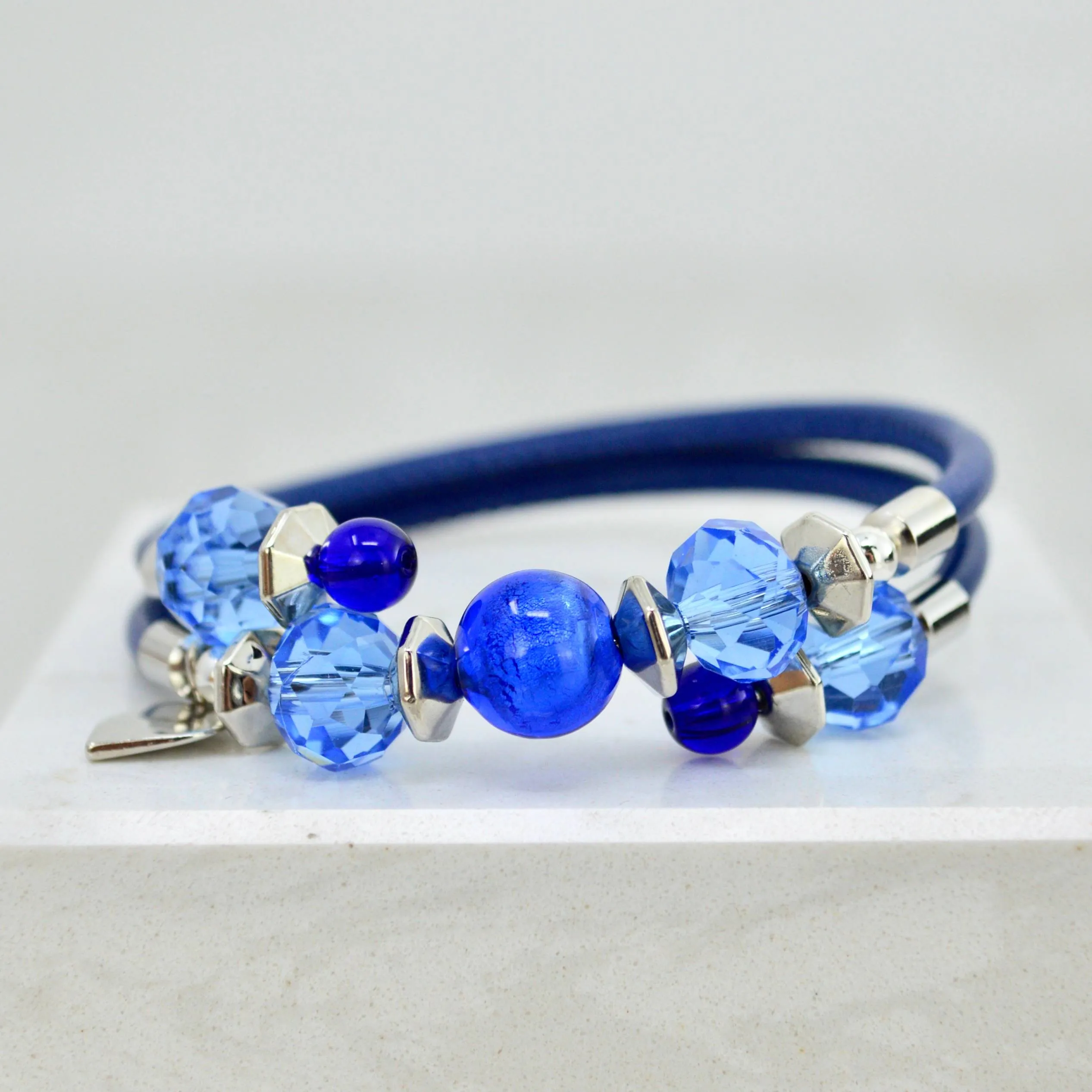 Murano Glass Rosella Beaded Bracelet, Made In Italy