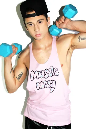 Muscle Mary String Tank-Pink