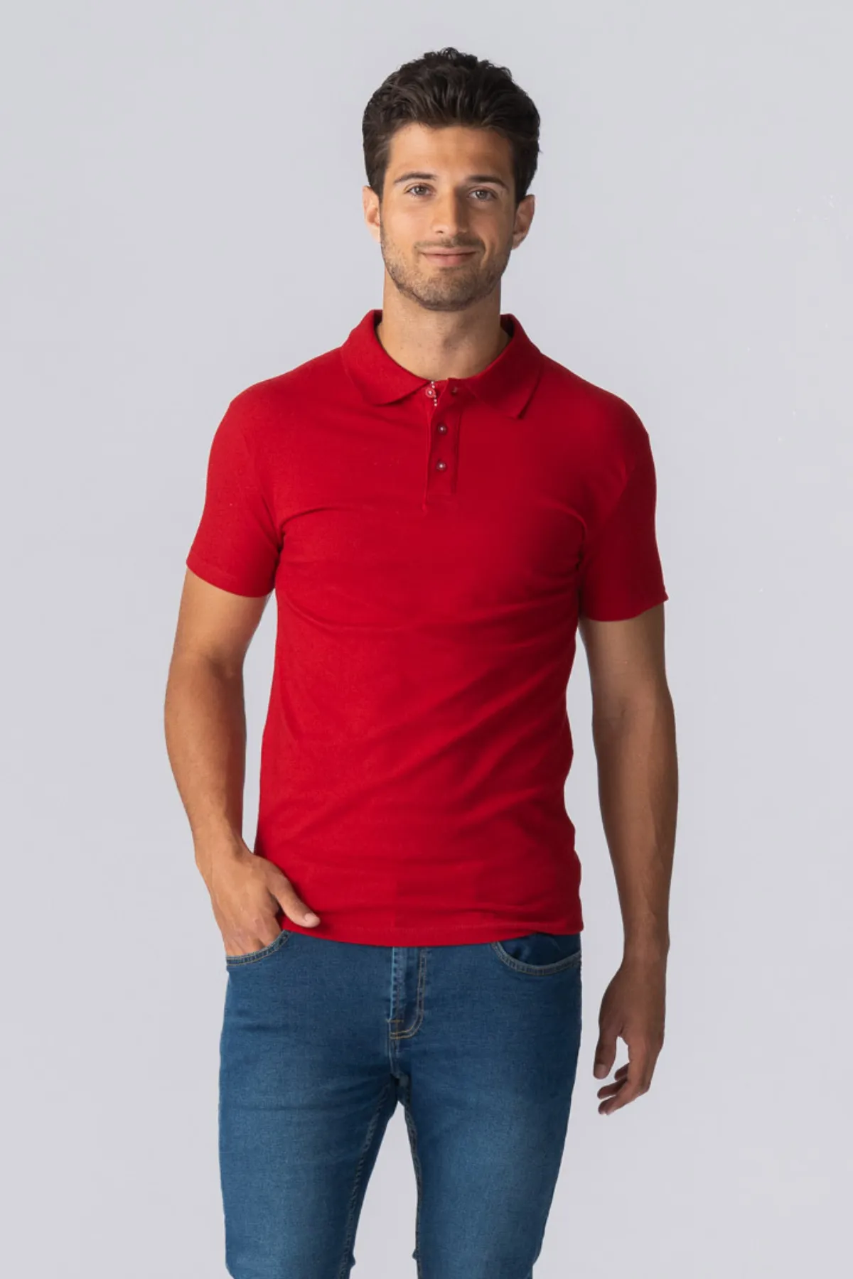 Muscle Polo Shirt - Red