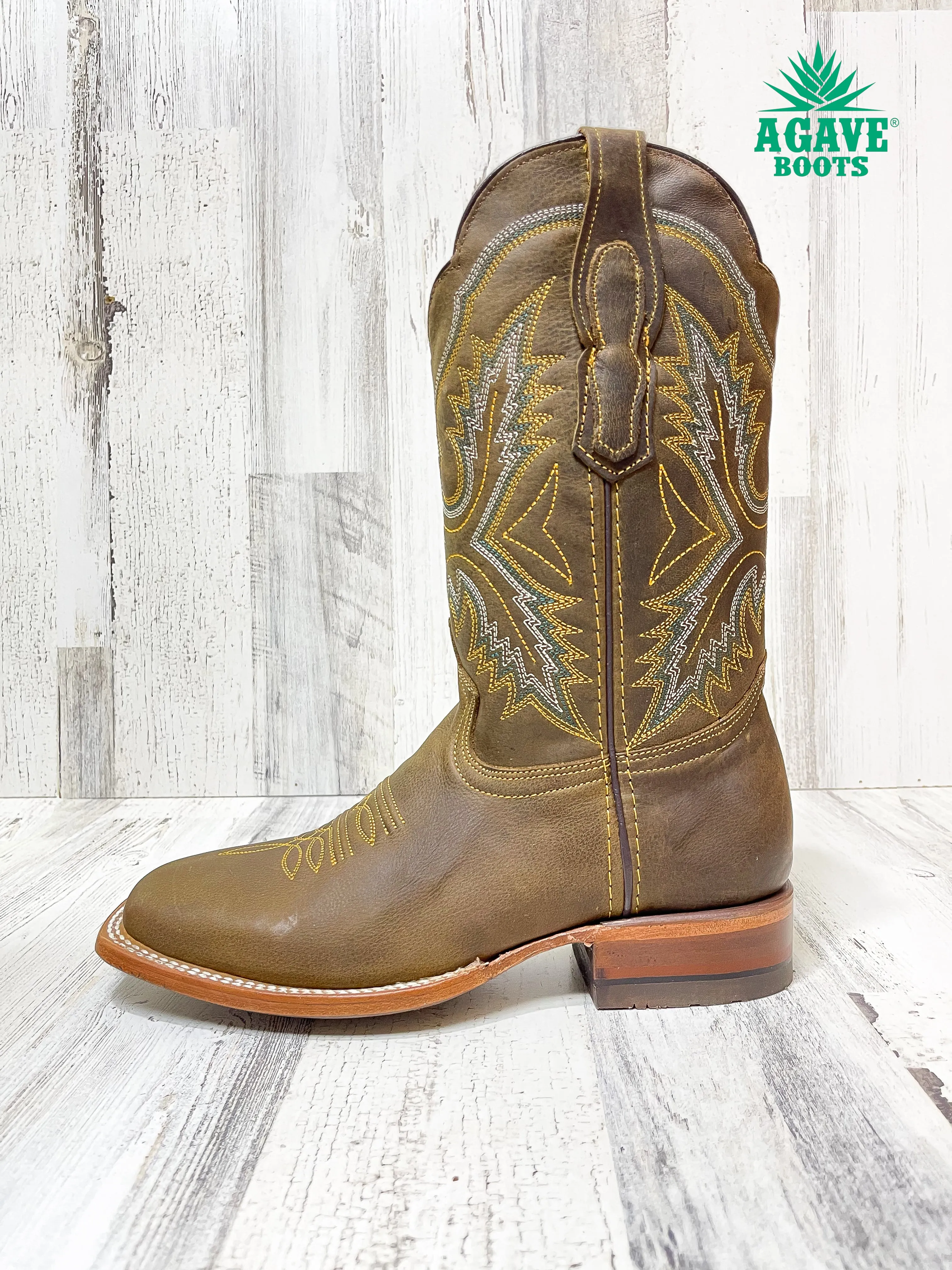 MUSGO GREEN | MEN SQUARE TOE WESTERN COWBOY BOOTS