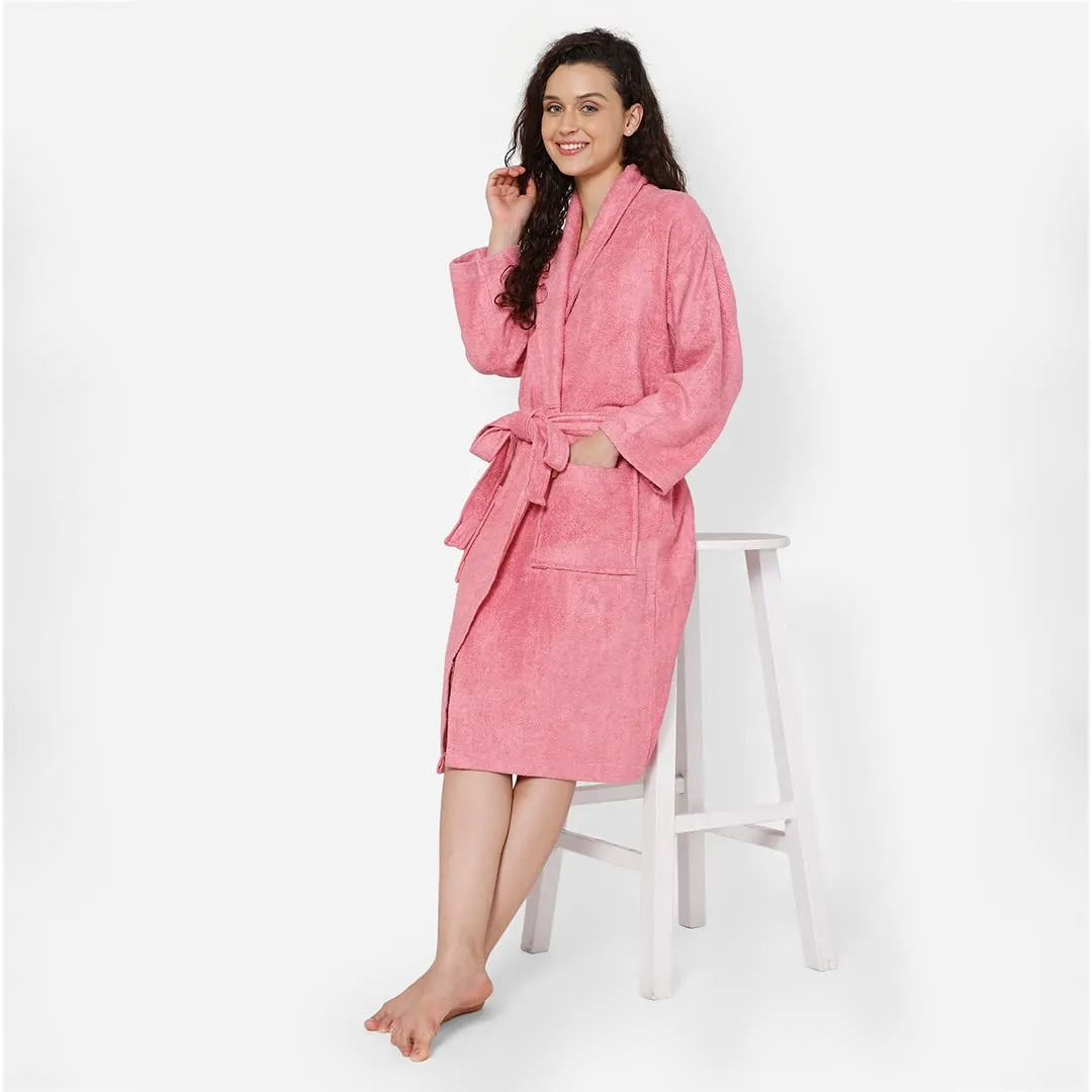 Mush 100% Bamboo Bathrobe for Men/Women (Unisex) S/M,(Pack of 1) (L, Ruby Red)