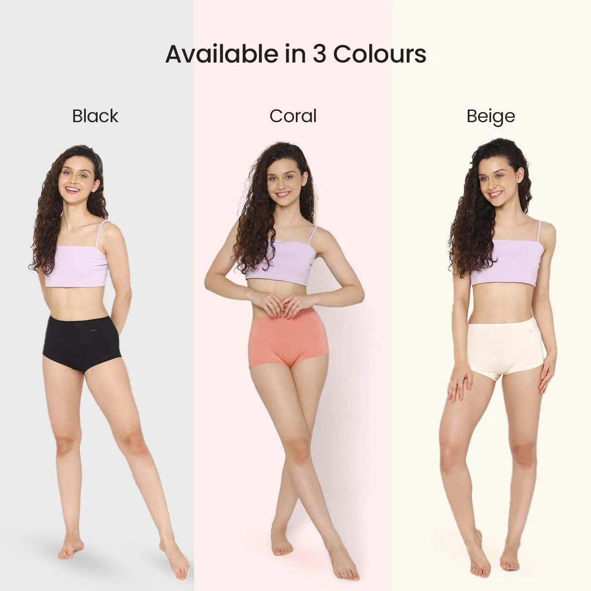 Mush Bamboo Boyshort Panties for Women | Ultra Soft Bamboo Underwear for Women | Breathable, Anti-Odor, Seamless & All Day Comfort Panties Pack of 3 (S, Peach)