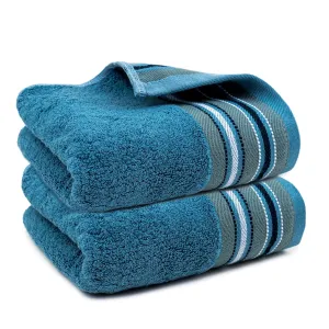 Mush Designer Bamboo Hand Towels |Ultra Soft, Absorbent & Quick Dry Towels for Bath, Spa and Yoga (Emerald Blue, Hand Towelset of 2) 450 GSM