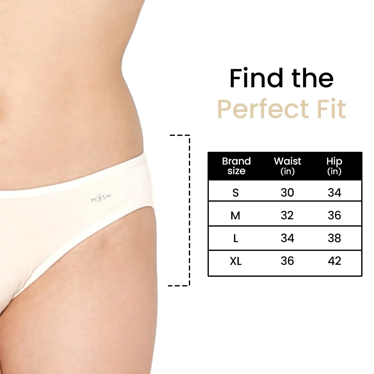 Mush Womens Ultra Soft Bamboo Modal Bikini Brief || Breathable Panties || Anti-Odor, Seamless, Anti Microbial Innerwear (L - Pack of 3, Beige Color)