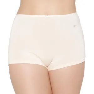 Mush Womens Ultra Soft High Waist Bamboo Modal Boyshorts || Breathable Panties || Anti-Odor, Seamless, Anti Microbial Innerwear (L, Beige)